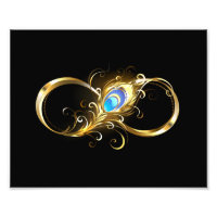 Infinity with Golden Peacock Feather