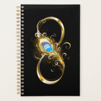 Infinity with Golden Peacock Feather