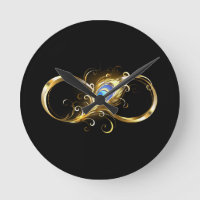 Infinity with Golden Peacock Feather