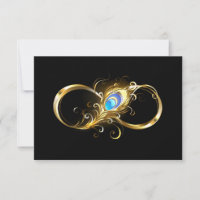 Infinity with Golden Peacock Feather