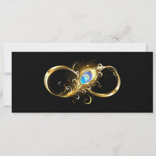 Infinity with Golden Peacock Feather Save The Date