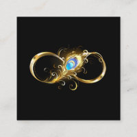 Infinity with Golden Peacock Feather