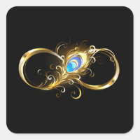 Infinity with Golden Peacock Feather