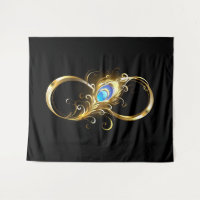 Infinity with Golden Peacock Feather