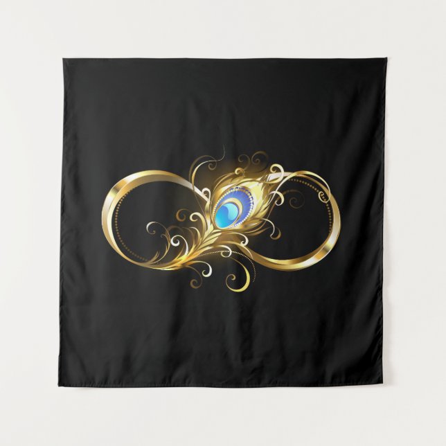 Infinity with Golden Peacock Feather Tapestry (Front)