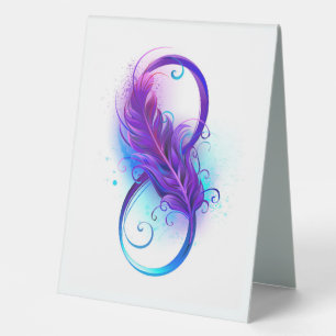 Infinity with Purple Feather