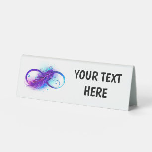 Infinity with Purple Feather
