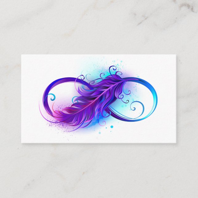 Infinity with Purple Feather Advice Card (Front)
