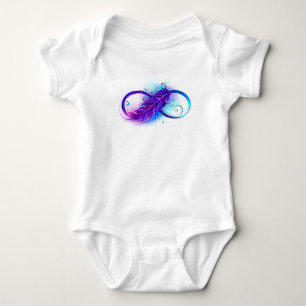 Infinity with Purple Feather Baby Bodysuit