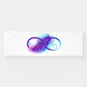 Infinity with Purple Feather Banner
