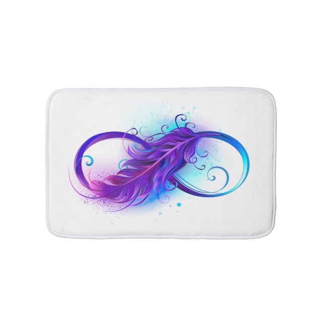 Infinity with Purple Feather Bath Mat (Front)