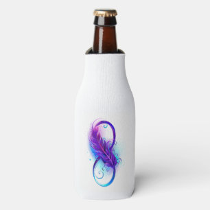 Infinity with Purple Feather Bottle Cooler
