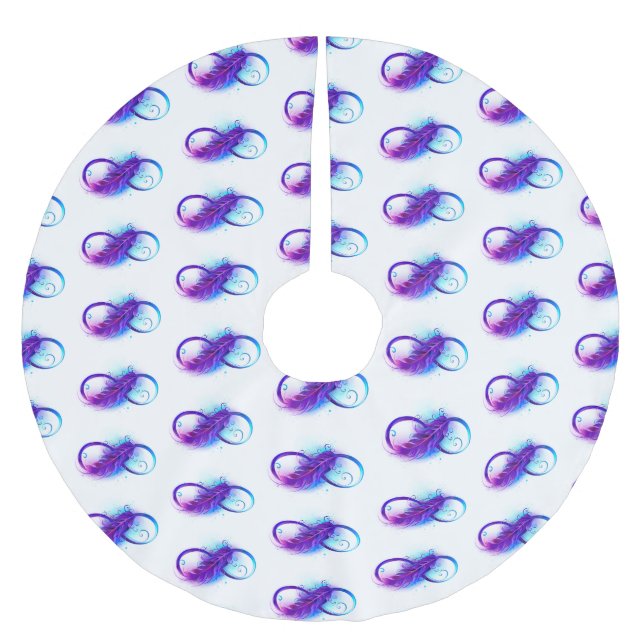 Infinity with Purple Feather Brushed Polyester Tree Skirt (Front)