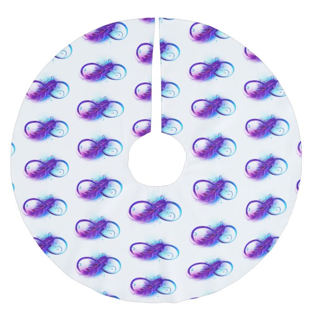 Infinity with Purple Feather Brushed Polyester Tree Skirt (Front)