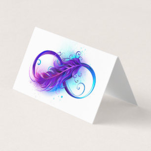 Infinity with Purple Feather Business Card