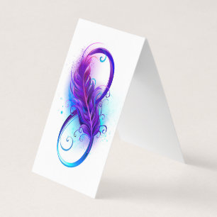 Infinity with Purple Feather Business Card
