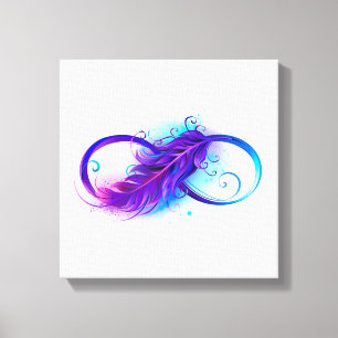 Infinity with Purple Feather Canvas Print