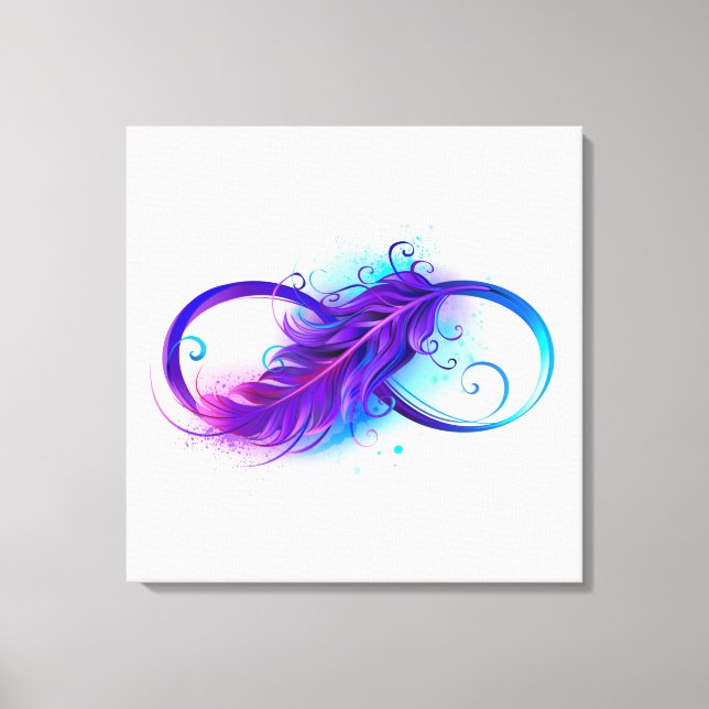 Infinity with Purple Feather Canvas Print (Front)