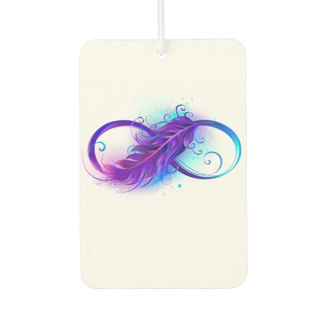 Infinity with Purple Feather Car Air Freshener (Front)