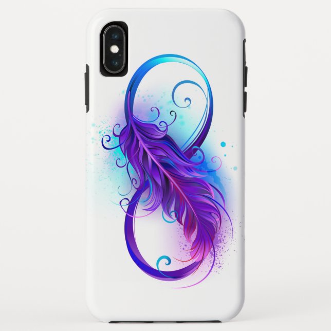 Infinity with Purple Feather Case-Mate iPhone Case (Back)