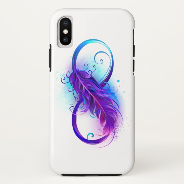Infinity with Purple Feather Case-Mate iPhone Case (Back)