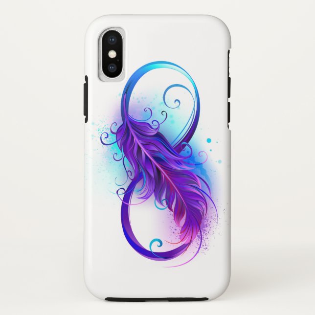 Infinity with Purple Feather Case-Mate iPhone Case (Back)