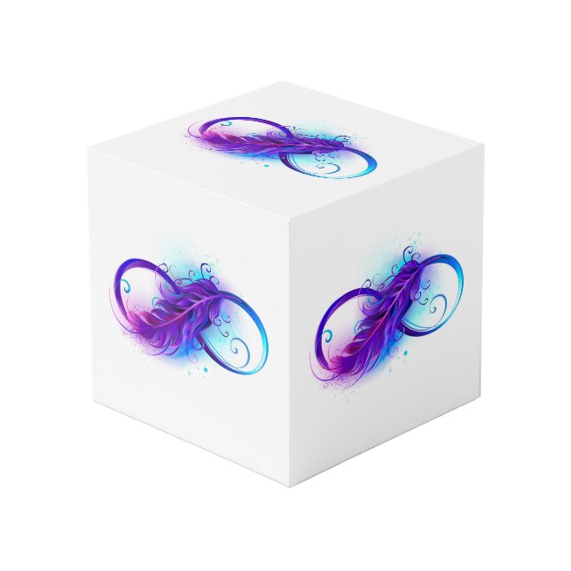 Infinity with Purple Feather Cube (Front Angled)