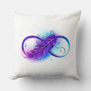 Infinity with Purple Feather Cushion