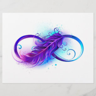 Infinity with Purple Feather Custom Letterhead