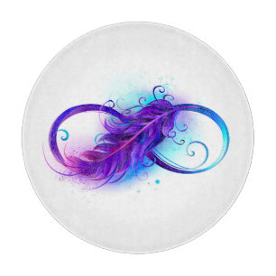 Infinity with Purple Feather Cutting Board
