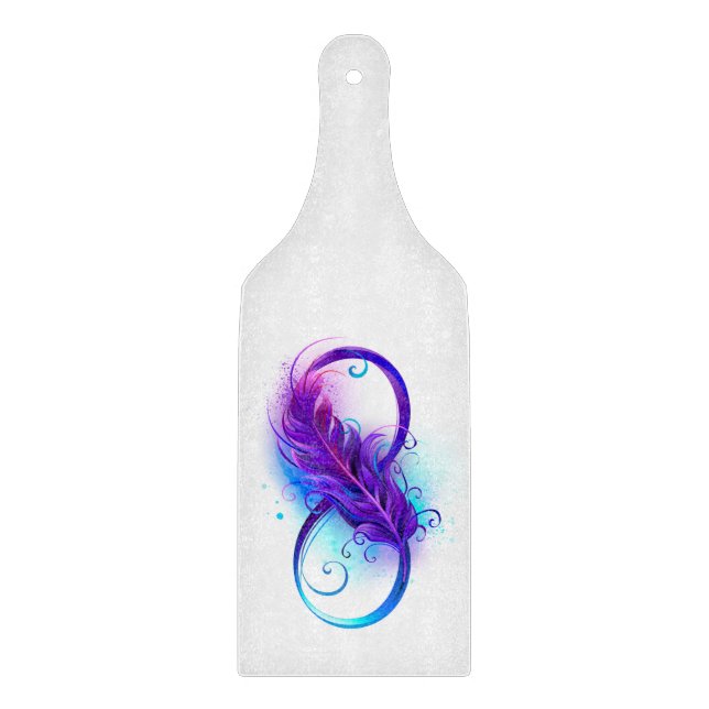 Infinity with Purple Feather Cutting Board (Front)