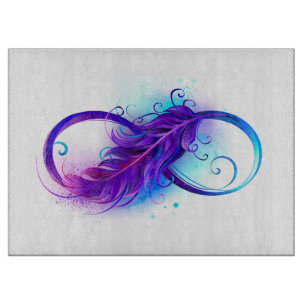 Infinity with Purple Feather Cutting Board