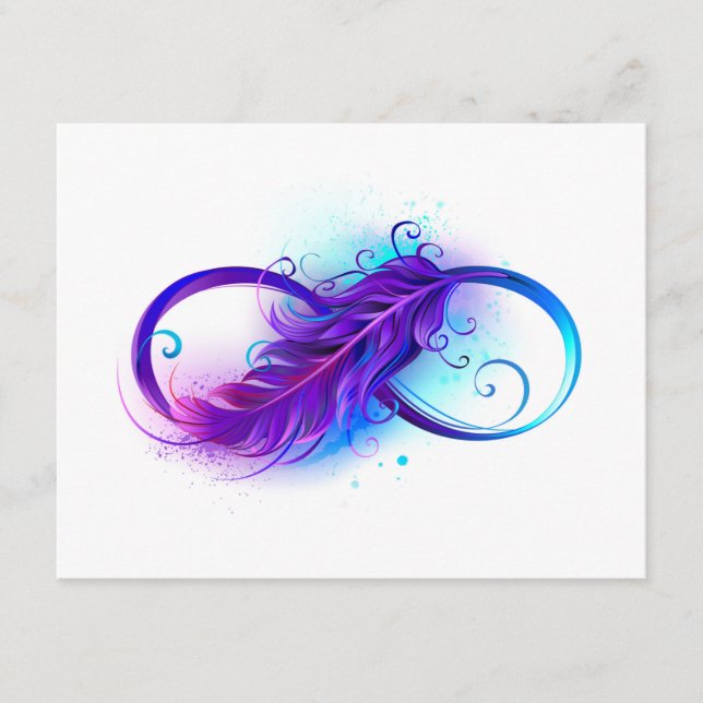 Infinity with Purple Feather Enclosure Card (Front)