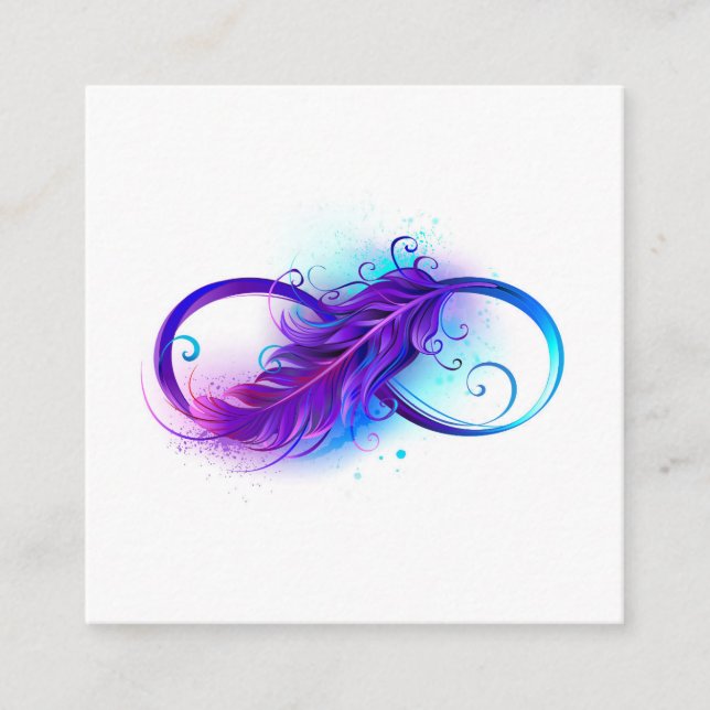Infinity with Purple Feather Enclosure Card (Front)