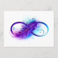 Infinity with Purple Feather