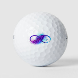 Infinity with Purple Feather Golf Balls