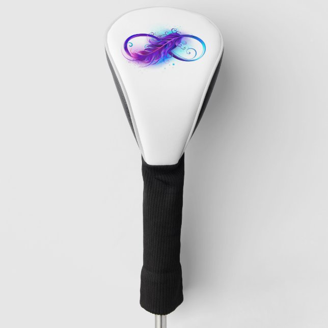 Infinity with Purple Feather Golf Head Cover (Front)