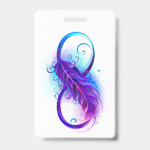 Infinity with Purple Feather ID Badge