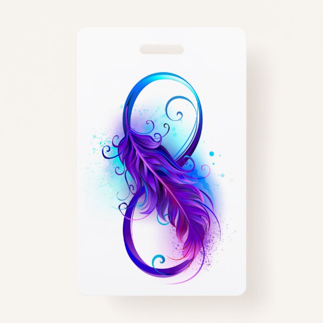 Infinity with Purple Feather ID Badge (Front)