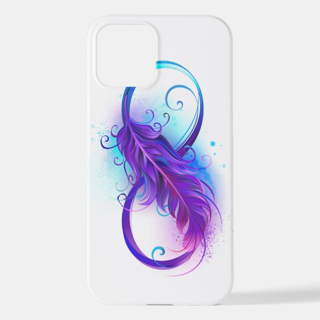 Infinity with Purple Feather iPhone Case (Back)