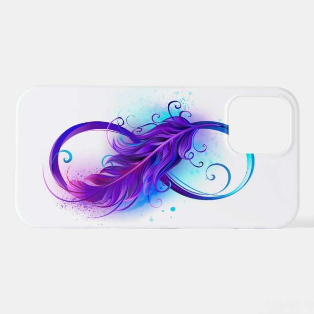 Infinity with Purple Feather iPhone Case (Back Horizontal)