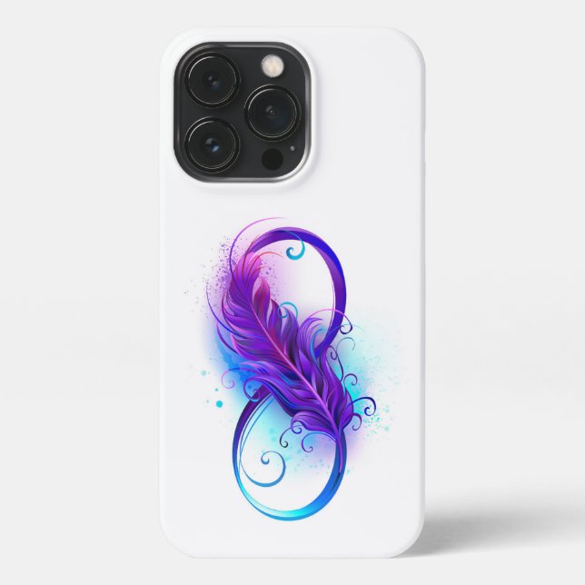 Infinity with Purple Feather iPhone Case (Back)