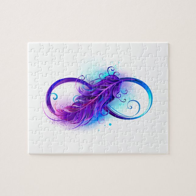 Infinity with Purple Feather Jigsaw Puzzle (Horizontal)