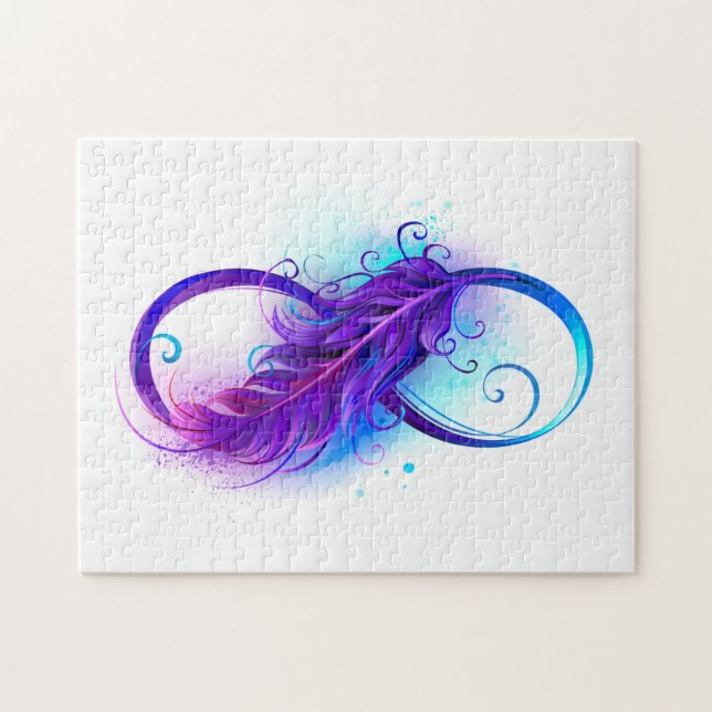 Infinity with Purple Feather Jigsaw Puzzle (Horizontal)