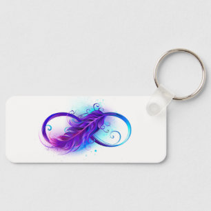 Infinity with Purple Feather Key Ring