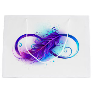 Infinity with Purple Feather Large Gift Bag