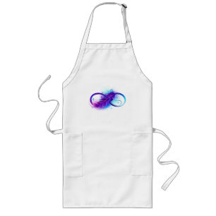 Infinity with Purple Feather Long Apron