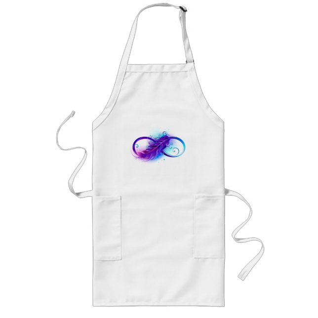 Infinity with Purple Feather Long Apron (Front)