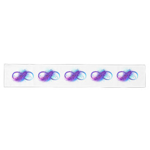 Infinity with Purple Feather Long Table Runner