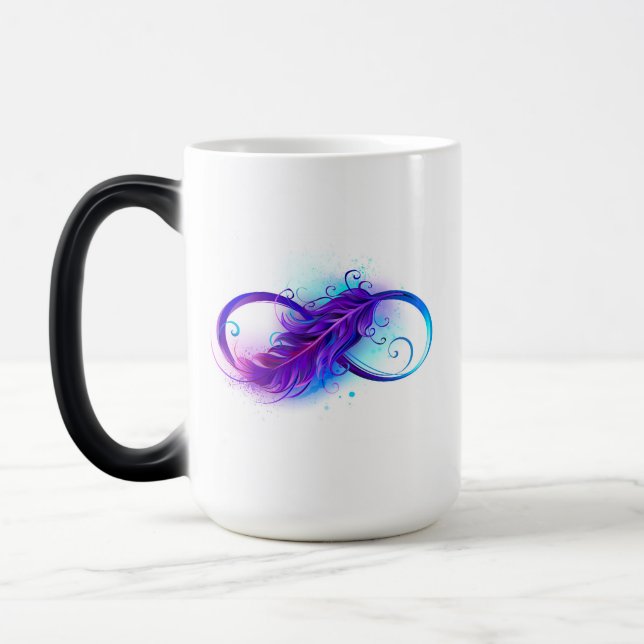 Infinity with Purple Feather Magic Mug (Left)